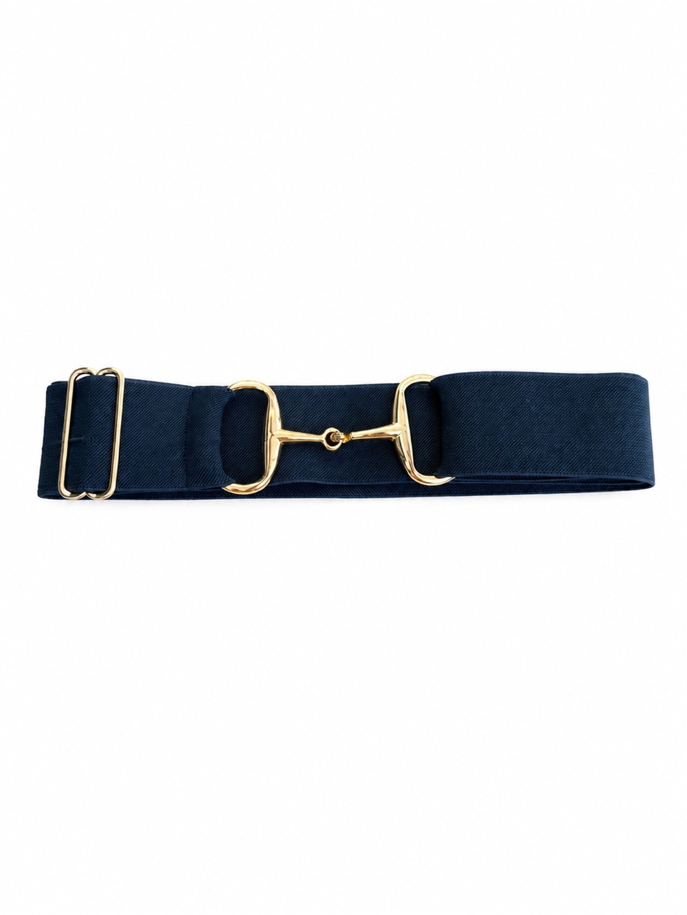 Ellany Equestrian Horse Bit Stretch Belt – Dark Teal & Gold